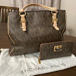 Michael Kors Signature Logo Bag & Wallet